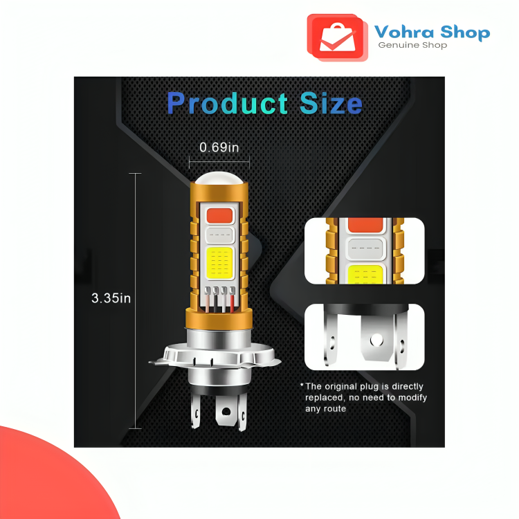 LED Headlight Bulb for Bike Light Blue, Red and White with Flasher for Motercycle 70cc & 125cc - Image 8